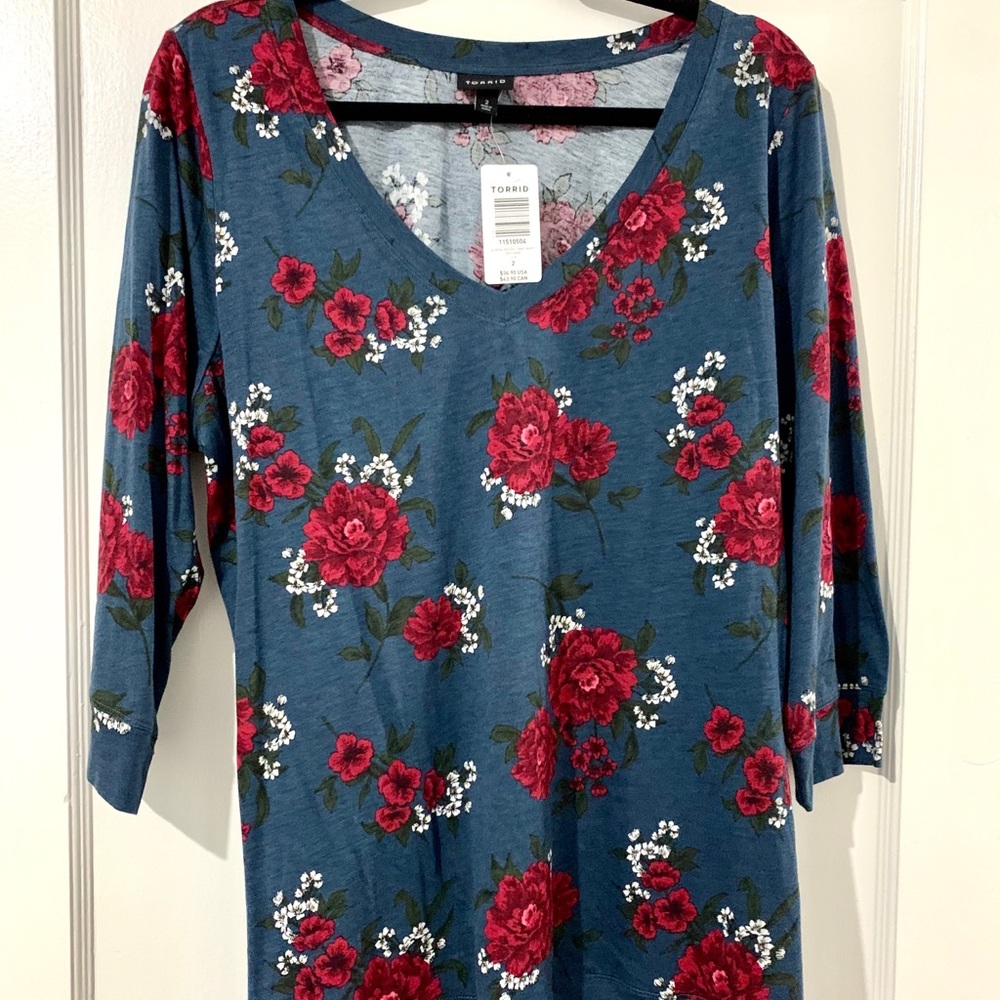 Torrid Floral Long Sleeve Shirt
